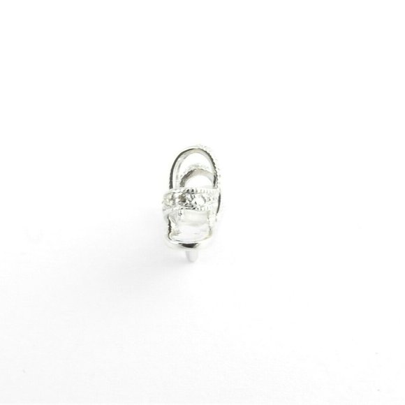 10K White Gold Diamond Sandal Charm - Picture 4 of 9